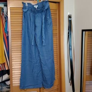 XL paper bag wide leg pants